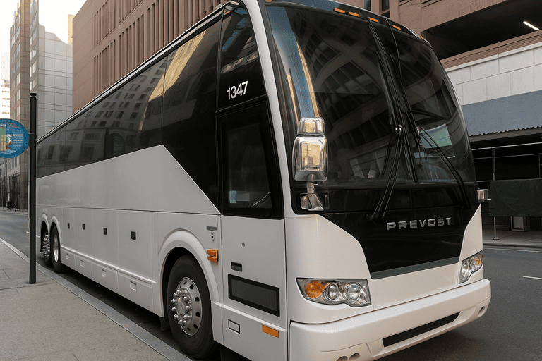 a Las Cruces Shuttle Bus Rentals coach bus